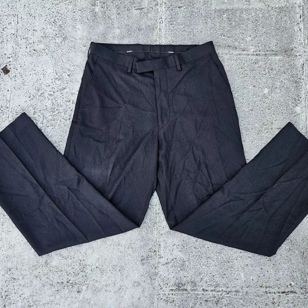 Murano Men Dress Pant Pleatless Trouser Black Pant Size 32X30